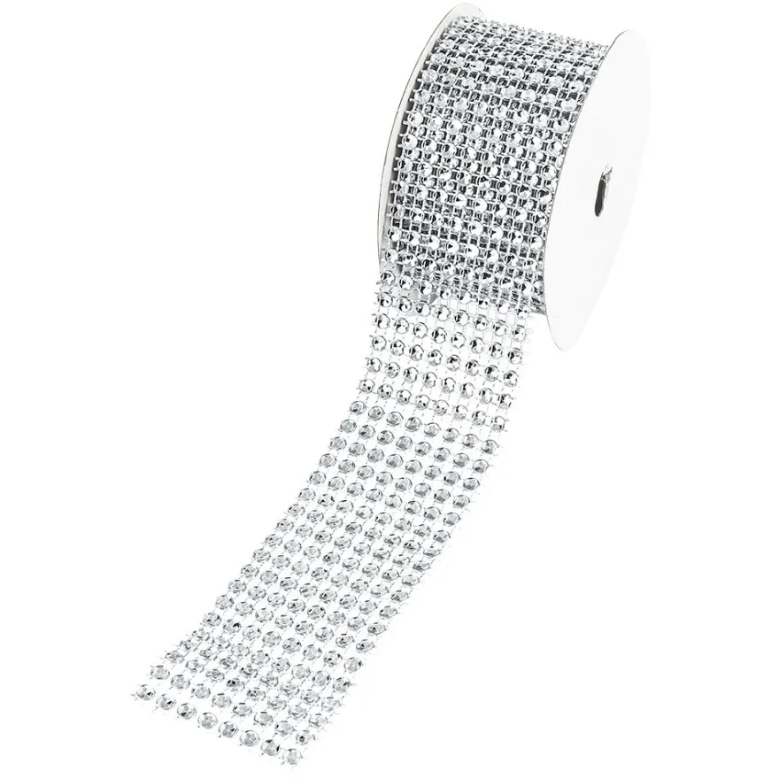 Schmucknetz-Band, 4,3cm breit, 1,5m lang, silber