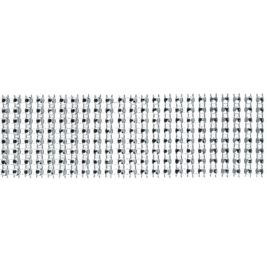 Schmucknetz-Band, 4,3cm breit, 1,5m lang, silber