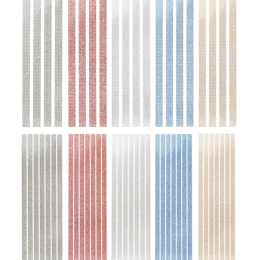 Schmuckstein-Bordüren, Collier, 10cm x 30cm, rund, versch. Farben & Größen, selbstklebend, 10 Bogen