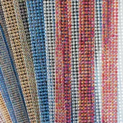 Schmuckstein-Bordüren, Collier, 10cm x 30cm, rund, versch. Farben & Größen, selbstklebend, 10 Bogen