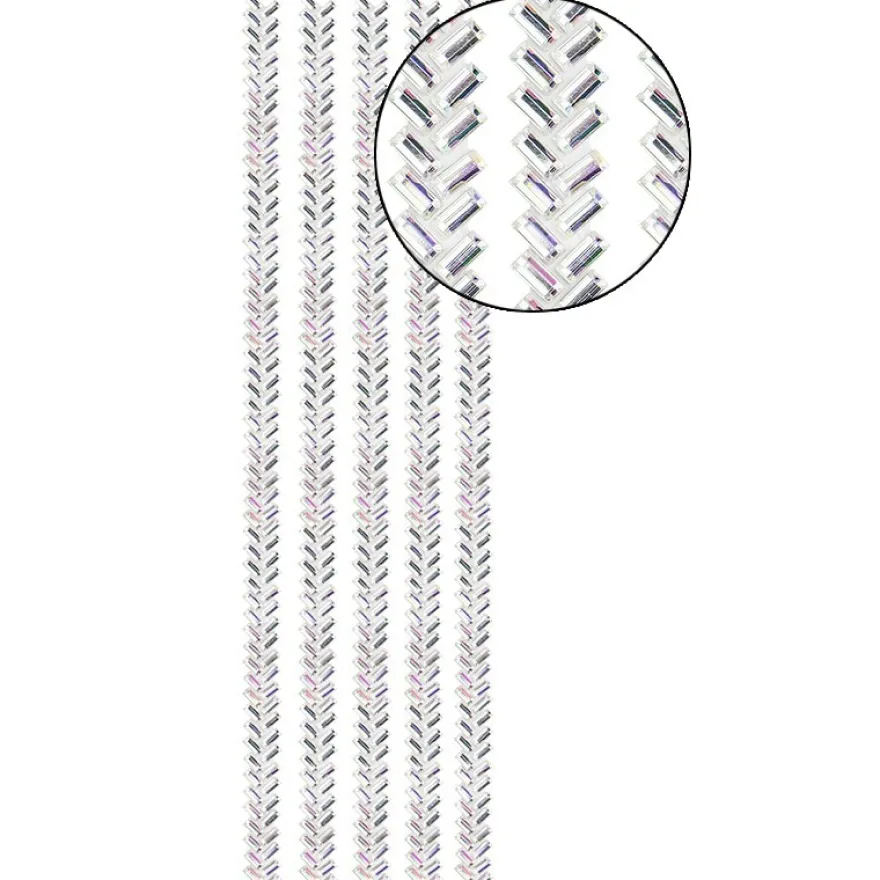 Schmuckstein-Bordüren Felia, selbstklebend, facettiert, 29cm, transparent-irisierend