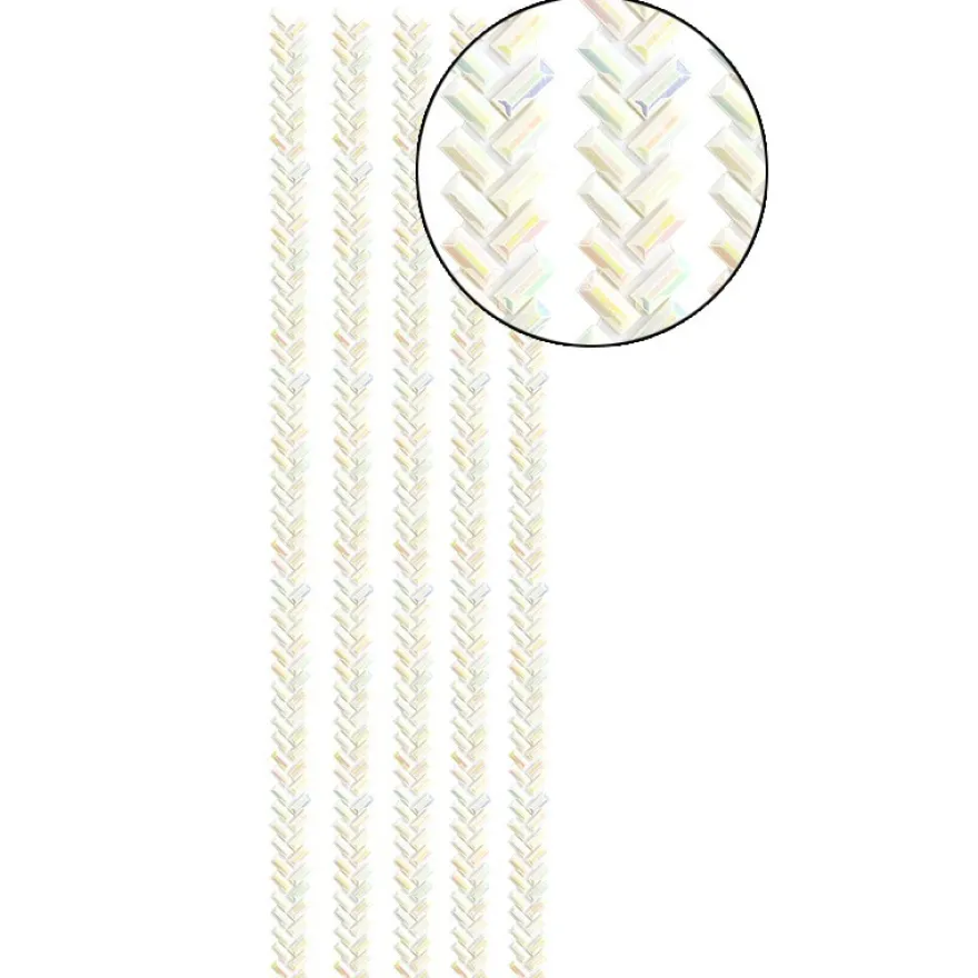 Schmuckstein-Bordüren Felia, selbstklebend, facettiert, 29cm, creme-irisierend