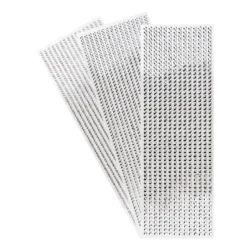 Schmuckstein-Bordüren, metallic, 10cm x 30cm, verschiedene Größen, facettiert, silber, 3 Bogen