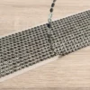 Schmuckstein-Bordüren, metallic, 10cm x 30cm, verschiedene Größen, facettiert, anthrazit, 3 Bogen