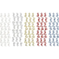 Schmuckstein-Bordüren, Rosen, selbstklebend. 5 Farben, 5 Bogen