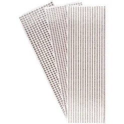 Schmuckstein-Bordüren, rund: Ø 3mm, Ø 4mm, Ø 5mm, selbstklebend, facettiert, rosé, 3 Bogen