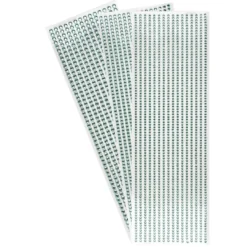 Schmuckstein-Bordüren, rund: Ø 3mm, Ø 4mm, Ø 5mm, selbstklebend, facettiert, mint, 3 Bogen