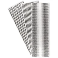 Schmuckstein-Bordüren, rund: Ø 3mm, Ø 4mm, Ø 5mm, selbstklebend, facettiert, anthrazit, 3 Bogen