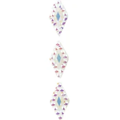 Schmuckstein-Bordüren, selbstklebend, facettiert, irisierend, 29cm, Rauten, weiß