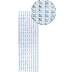Schmuckstein-Bordüren, selbstklebend, facettiert, irisierend, Quadrate 6 x 6 mm, 29 cm, hellblau