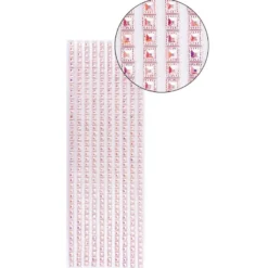 Schmuckstein-Bordüren, selbstklebend, facettiert, irisierend, Quadrate 6mm x 6mm, 29cm, rosa