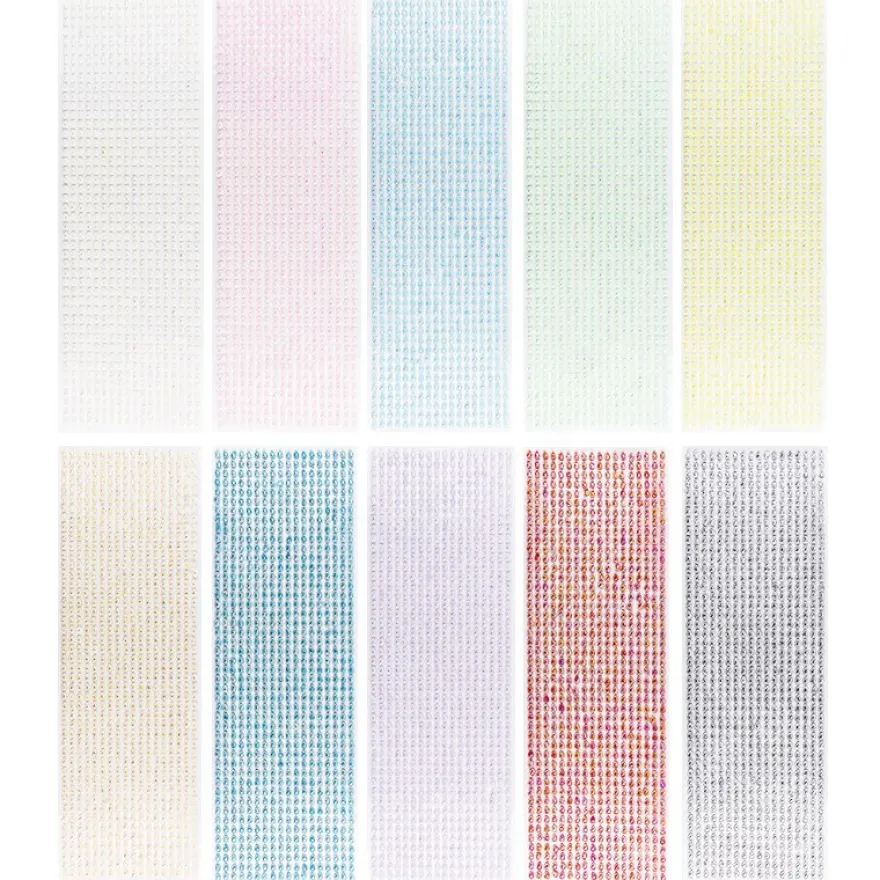 Schmuckstein-Bordüren, selbstklebend, facettiert, irisierend, 10cm x 30cm, Tropfen, 10 stück