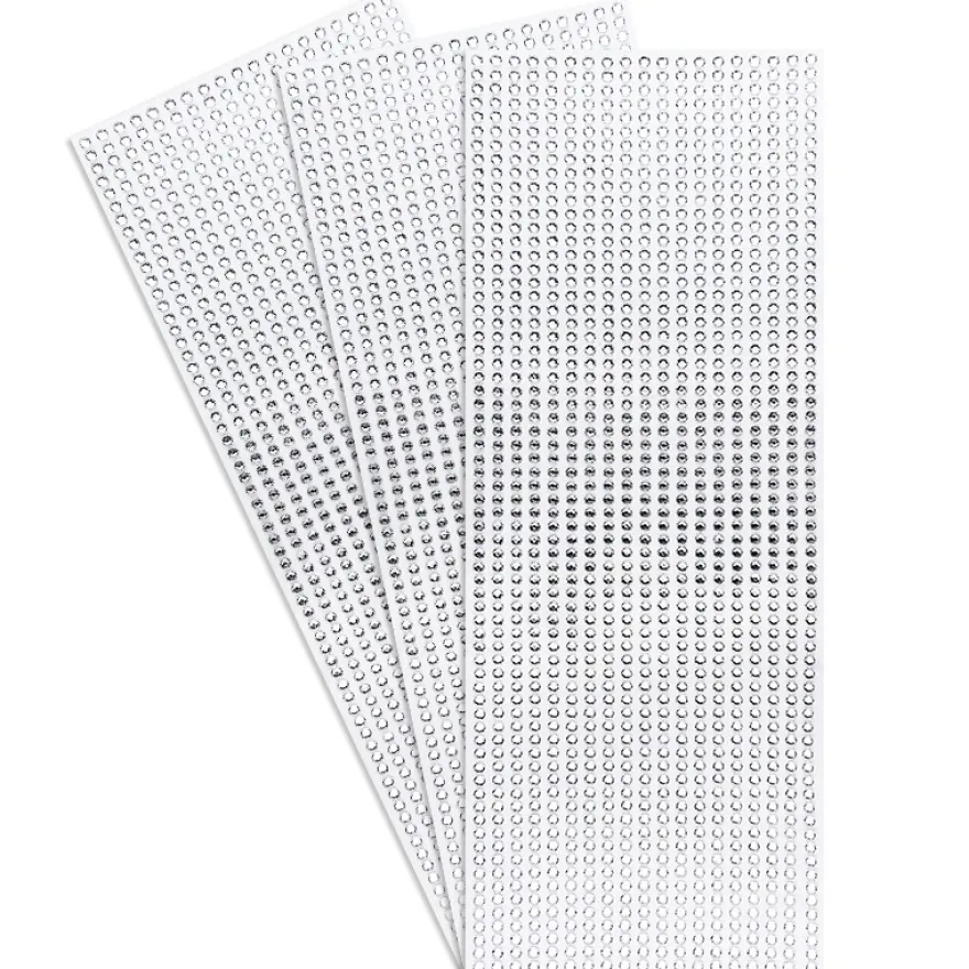 Schmuckstein-Bordüren, Twinkle, selbstklebend, Ø 4mm, klar, 3 Bogen
