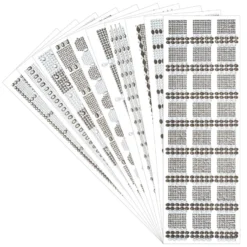 Schmuckstein-Bordüren Vielfalt, selbstklebend, 10 verschiedene Designs, 10 Bogen