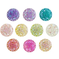 Schmucksteine "Glitzer-Nuggets", Ø 14mm, 10 Farben, 200 Stück