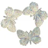 Schmucksteine, Schmetterling 1, 2,8cm x 3,7cm, klar, irisierend, silberne Rückseite, 10 Stück