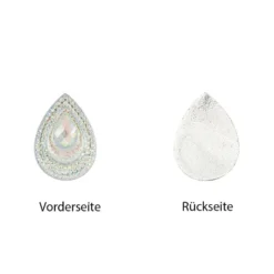 Schmucksteine, Tropfen 5, 1,7cm x 2,4cm, klar, irisierend, silberne Rückseite, 28 Stück
