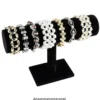 Schmuckständer für Armbänder & Uhren, 23,5cm x 7cm x 13,5cm, schwarz, Samt-Optik