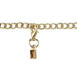 Schmuck-Verschlüsse, Kette mit Karabiner, 7cm, gold, 2 Quetsch-Verschlüsse, 5 Stück