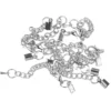 Schmuck-Verschlüsse, Kette mit Karabiner, 7cm, silber, 2 Quetsch-Verschlüsse, 5 Stück