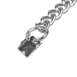 Schmuck-Verschlüsse, Kette mit Karabiner, 7cm, silber, 2 Quetsch-Verschlüsse, 5 Stück