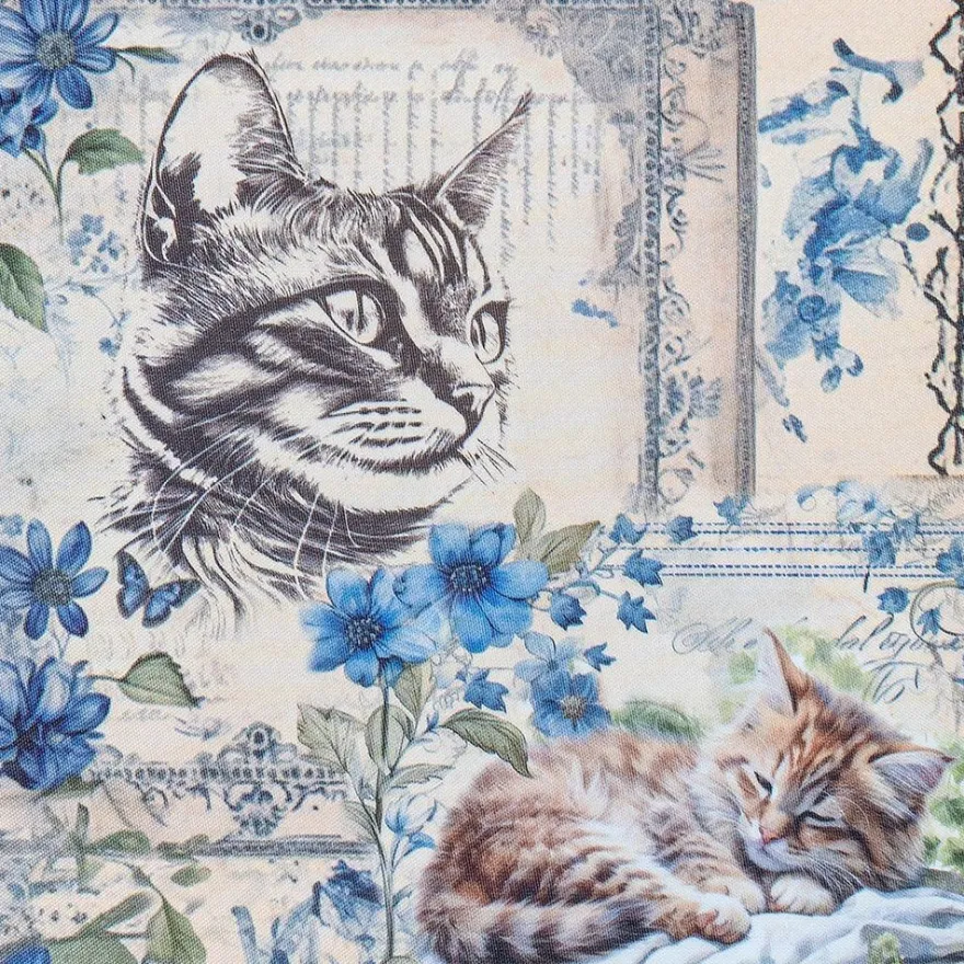 Selbstklebende Stoffe, Katzen, DIN A4, verschiedene Designs, 10 Stück