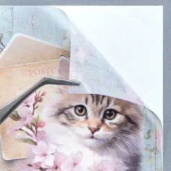 Selbstklebende Stoffe, Katzen, DIN A4, verschiedene Designs, 10 Stück