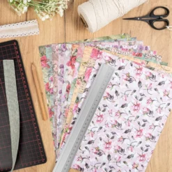 Selbstklebende Stoffe, Rosen, DIN A4, verschiedene Designs, 10 Stück