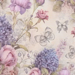 Selbstklebende Stoffe, Vintage, DIN A4, verschiedene Designs, 10 Stück