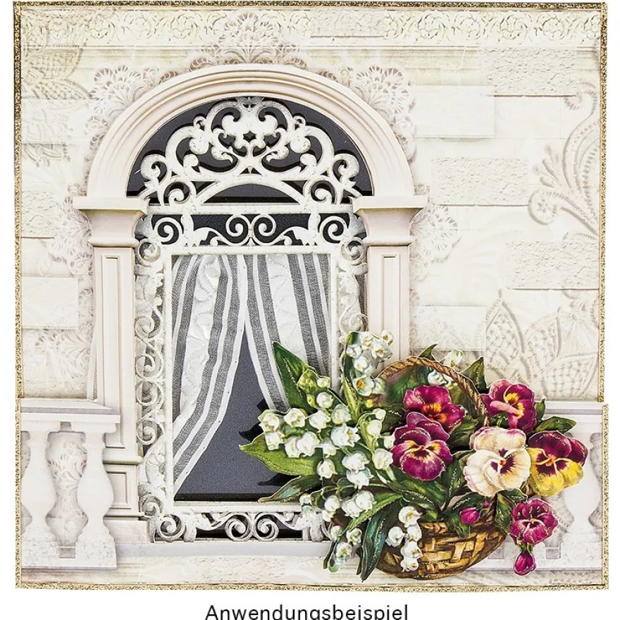 Sichtfolien-Grußkarten "Fenster 3", 16cm x 16cm, inkl. Einleger & Umschläge, 40-teilig