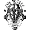 Siebdruckschablone Ballon, Bon Voyage, 32,5cm x 22,5cm, selbstklebend, inkl. Rakel