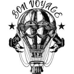 Siebdruckschablone Ballon, Bon Voyage, 32,5cm x 22,5cm, selbstklebend, inkl. Rakel