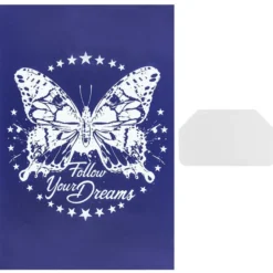 Siebdruckschablone Schmetterling, 32,5cm x 22,5cm, selbstklebend, inkl. Rakel
