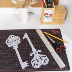 Silhouetten-Laser-Schablone, 26 cm, Schlüssel, 2 Stück
