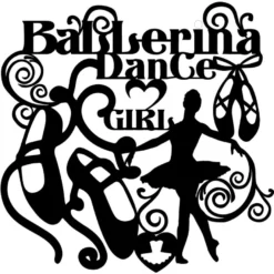 Silhouetten-Laser-Schablone, 28cm x 28cm, Ballerina