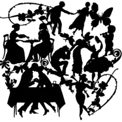Silhouetten-Laser-Schablone, 28cm x 28cm, Romantik