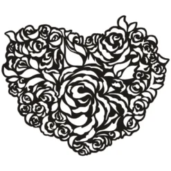 Silhouetten-Laser-Schablone, 22,5cm, Rosenherz