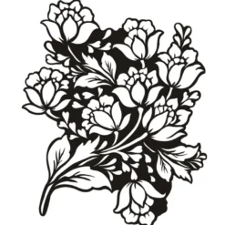 Silhouetten-Laser-Schablone, 24 cm, Blumen