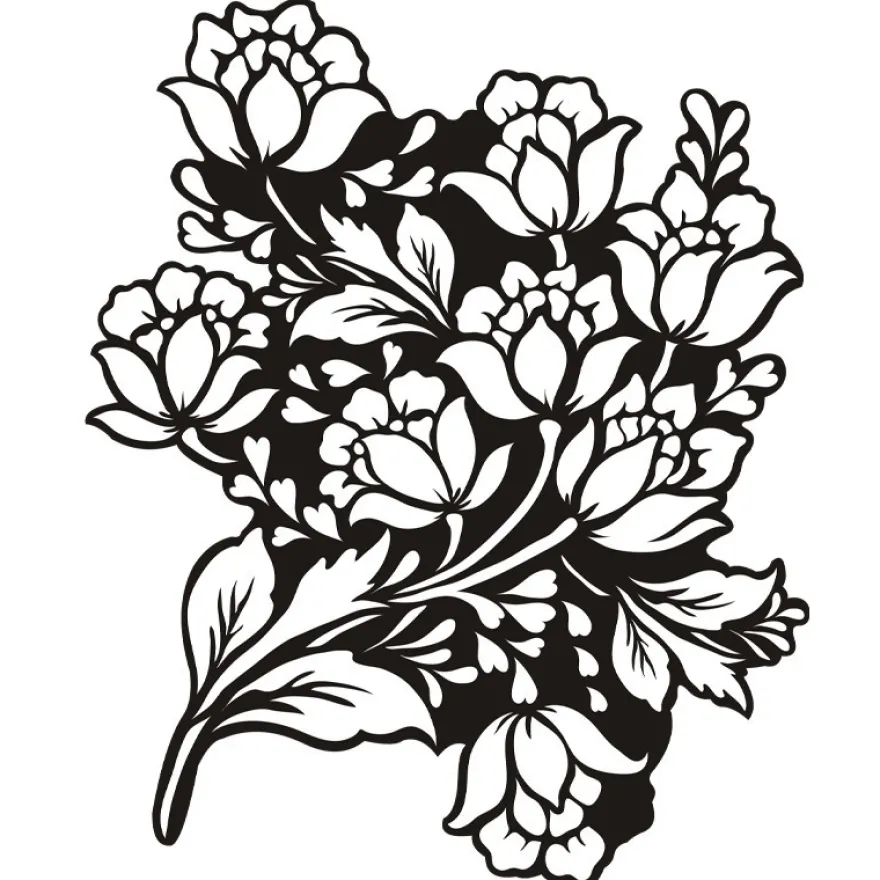 Silhouetten-Laser-Schablone, 24 cm, Blumen