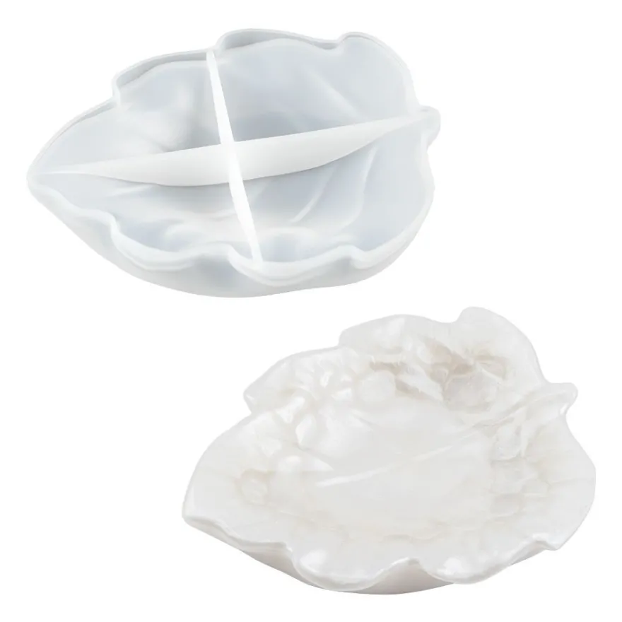 Silikonform, Blattschale 4, 17cm x 13cm x 3,8cm, transluzent, lebensmittelecht