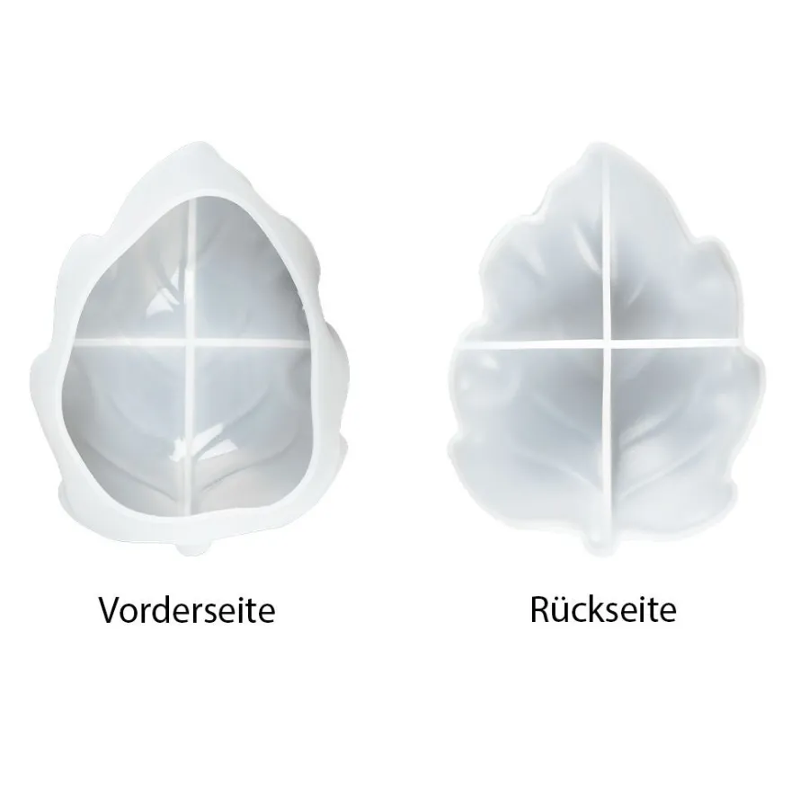 Silikonform, Blattschale 4, 17cm x 13cm x 3,8cm, transluzent, lebensmittelecht