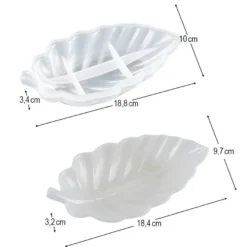 Silikonform, Blattschale 2, 18,8cm x 10cm x 3,4cm, transluzent, lebensmittelecht