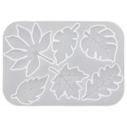 Silikonform, Blätter 2, 10,9cm x 0,4cm x 7,5cm, 6 Designs, lebensmittelecht