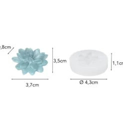 Silikonform Blume 1, Größe fertiges Objekt: 3,5cm x 3,7cm x 0,8cm