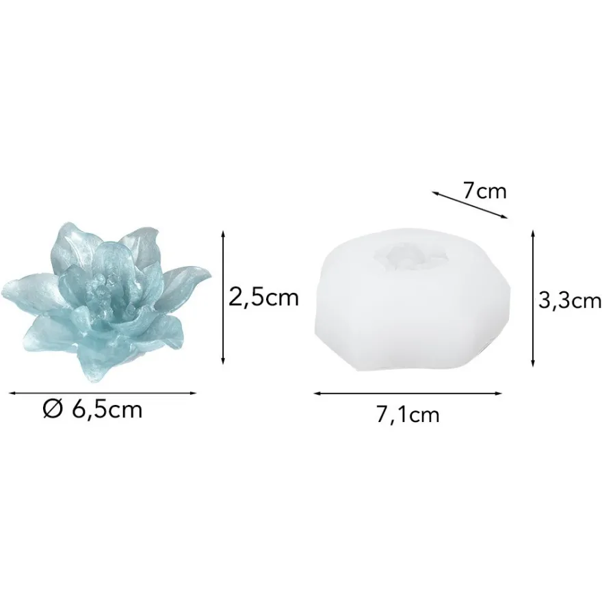 Silikonform Blume 2, Größe fertiges Objekt: Ø6,5cm, 2,5cm hoch