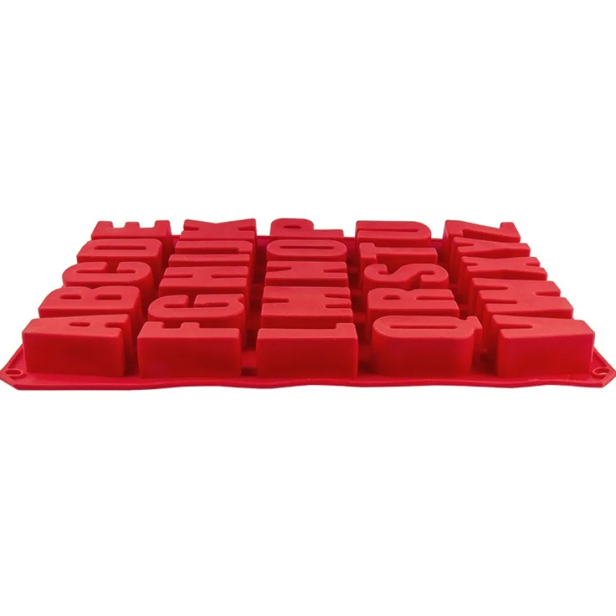 Silikonform, Buchstaben, A bis Z, Form 33,5cm x 22,5cm, 2,6cm hoch, 26 Buchstaben, Höhe je: 5,3cm