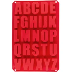 Silikonform, Buchstaben, A bis Z, Form 33,5cm x 22,5cm, 2,6cm hoch, 26 Buchstaben, Höhe je: 5,3cm