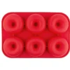 Silikonform, Donuts, Form: 28cm x 19cm, 3cm hoch, für 6 Donuts: je Ø 8cm