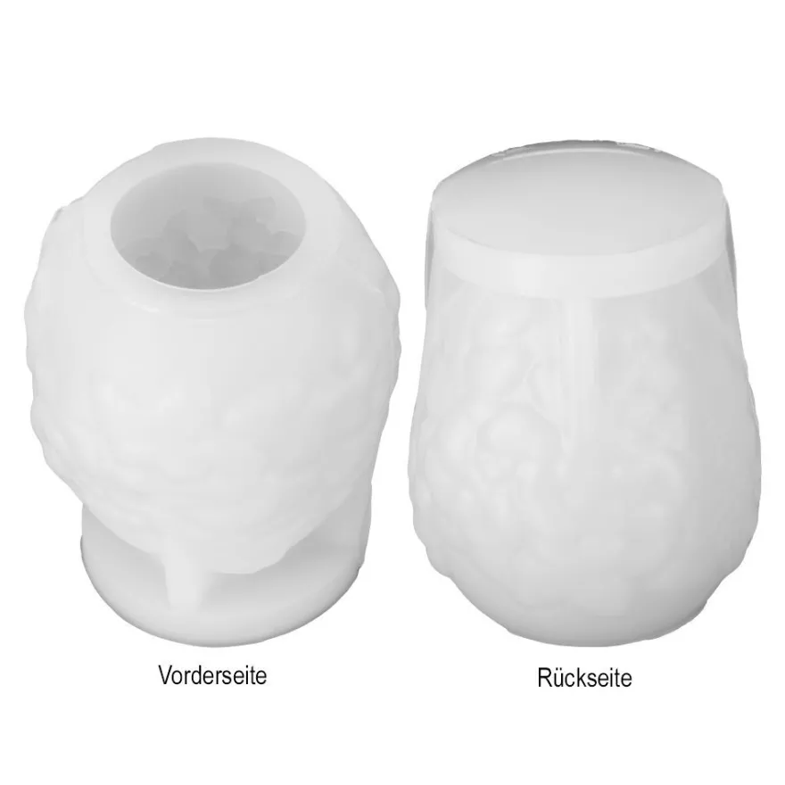 Silikonform Ei mit Blumenranken, Ø 6,4cm, 7,9cm hoch