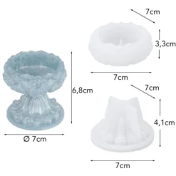 Silikonformen Schale mit Sockel, Größe fertiges Objekt: Ø7cm, 6,8cm hoch, lebensmittelecht, 2 Stück